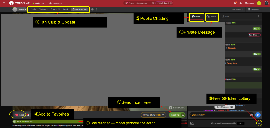 Stripchat chat room screenshot